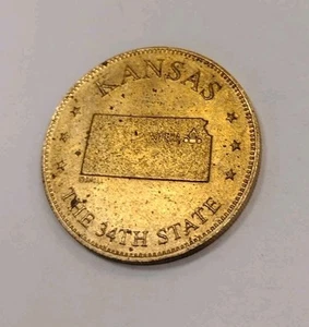 Moneda de ficha de juego de petróleo Shell 1969 de bronce de los Estados de la Unión - Kansas - Imagen 1 de 5