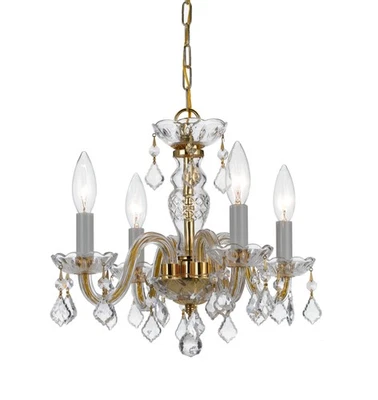 Crystorama Lighting Group 1064-CL-SAQ традиционный кристалл 4 лампы - латунь - Изображение 1 из 4