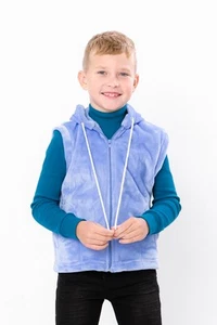 Boys’ Hooded Vest – Soft Torn Terry Fabric, Warm & Stylish,, Demi-season, No... - Picture 1 of 10