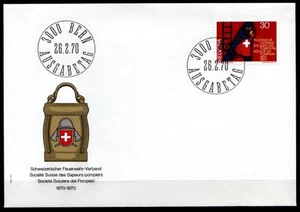 100J. nation. Fire brigade tape. FDC. Switzerland 1970 - Picture 1 of 1