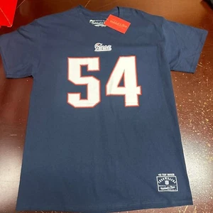Mitchell & Ness Mens Gray New England Patriots NFL Tedy Bruschi T-Shirt Size L - Picture 1 of 4