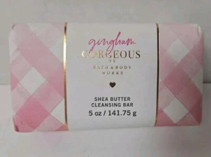 New Bath & Body Works Pink Gingham Gorgeous Cleansing Bar Soap Shea Butter 5 oz - Picture 1 of 3