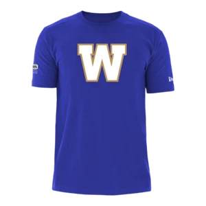 Winnipeg Blue Bombers CFL Football  Reign Logo Sideline T Shirt Blue - Picture 1 of 1