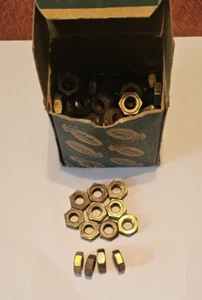 3/8-16 NC Hex Nut Brass 135 count VINTAGE Made In USA - Picture 1 of 3