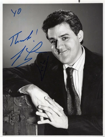 JAY LENO authentic hand signed 7x9 photo          VINTAGE+RARE YOUNG POSE Cover