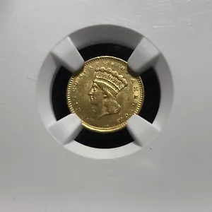 1856 Upright 5 G$1 Au Details Damaged Ngc Gold - Picture 1 of 4