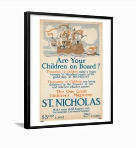 Kinderzeitschrift Schiff Kunstdruck Poster Werbung gerahmt - Bild 1 von 3