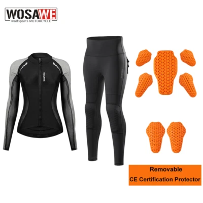 WOSAWE Motorradfahren Anzug Frauen Racing Jacke & Hose CE-geprüft Schutz - Bild 1 von 4