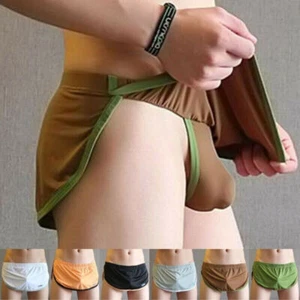 Slip boxer battibile marsupio pantaloncini perizoma lingerie gay uomo perizoma pantaloncini - Foto 1 di 30