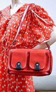 Tasche Handtasche handbag bag rot schwarz 60er True VINTAGE 60s Umhängetasche