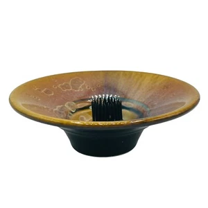 Jarrón Bill Campbell Studio Arte Cerámica Flambeaux Flor Cristalina Rana Ikebana - Imagen 1 de 6