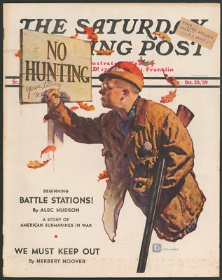 Saturday Evening Post October 28 1939 Hunting Season ~Douglass~Norman Rockwell - Image 1 of 4