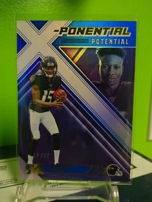 2019 Panini XR Marquise Brown X-ponential Potential Parallel #d 06/99 Ravens RC - Image 1 of 3