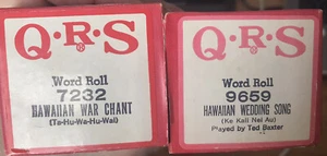 Rollos de piano QRS Player canto de guerra hawaiano y canción de boda hawaiana fiesta Luau - Imagen 1 de 2