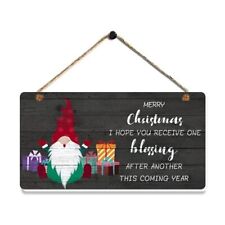 Merry Christmas Wood Sign 11.5x6inch-Black Rustic Farmhouse Christmas Blessin...