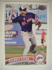 KOLBRIN VITEK RED SOX 2011 Topps Pro Debut baseball card BALL STATE MUNCIE IN 32