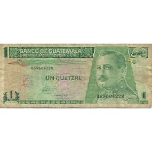 [#633528] Banknot, Gwatemala, 1 quetzal, 1993, 1993-10-27, KM:87a, VF