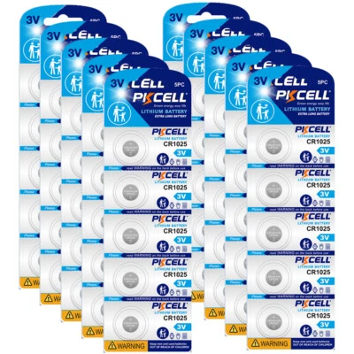 50x CR1025 3V Button Coin Cell BR1025 DL1025 Lithium BatterIes for Key Fobs Toys - Image 1 of 4