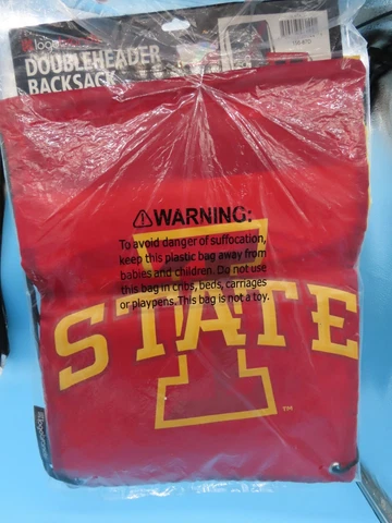 NCAA Iowa State Cyclones Doubleheader Backsack Backpack Cinch Bag Drawstring Cover