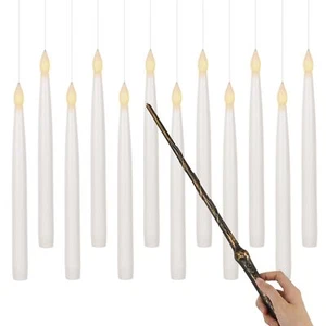 10.8" Floating Candles with Magic Wand Remote Timer (12 Pack) - Picture 1 of 6