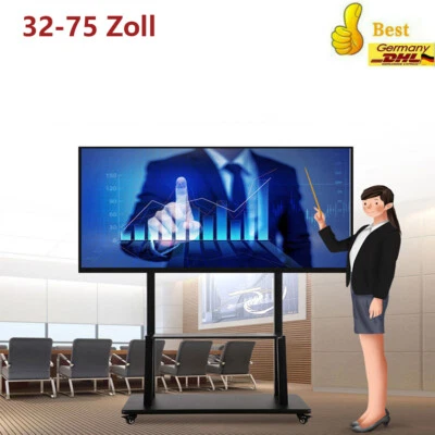 MARKENLOS Groß TV Ständer mit Rollen 32-75 Zoll TV Standfuß Höhenverstellbar UNIVERSAL