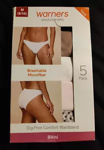 Warners Blissful Benefits 5-Pack Bikini Panties Underwear NIB Size Medium - Picture 1 of 3
