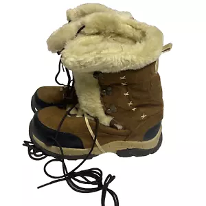 Itasca Brown ShearlingTwo Toned Boots Sz 8 - Picture 1 of 8