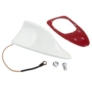 A65C Auto Shark Haiflosse Autoantenne Dachantenne AMFM Radio Mit Verstärker Weiß - Bild 1 von 11