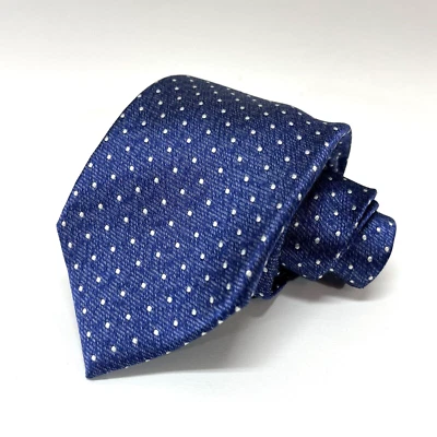 Corbata de cuello Perry Ellis Portfolio para hombre - 100 % seda azul blanco lunares clásica Foto 1 de 4