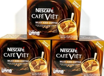 Nescafe Cafe Viet Instant Iced Milky Coffee 14 Sachets x 20g(Pack of 3-9/05/2025