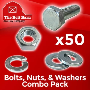 (50) M8-1.25x16 Class 10.9 Hex Cap Screws Hex Bolts, Nuts, Washers, Lock Washers - Picture 1 of 5