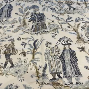 TELA THIBAUT "ROYALE TOILE" EN AZUL, 1 YARDA - PIEZA 36" - Imagen 1 de 5