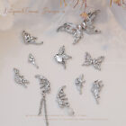 10 sztuk Kolor srebrny Motyl Dekoracje do zdobienia paznokci 3D Metal Motyl Paznokcie Dec Bh