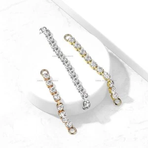 Connector Crystal Body Jewellery Chain For Nose & Ear Lobe - Picture 1 of 11
