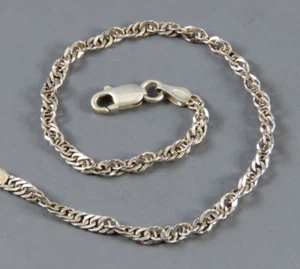 Milor Italy STERLING SILVER BRACELET Twisted Curb Chain LOOSE ROPE Almost 7.25" - Picture 1 of 4