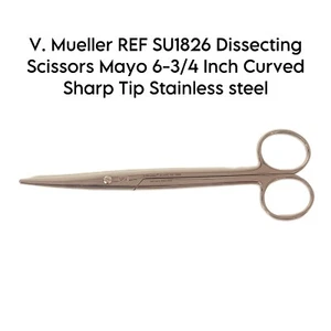 V. Mueller REF SU1826 Forbici da dissezione maggio 6-3/4 pollici punta affilata curva SS - Foto 1 di 2