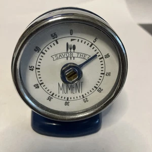 Manueller Küchentimer Savor The Moment blau und Chrom 3 1/2" hoch - 2" breit - Bild 1 von 4