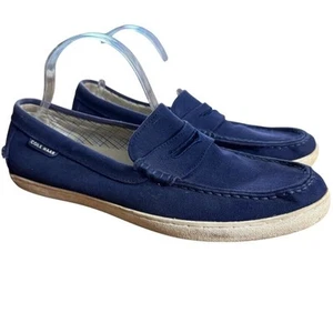 Cole Haan Pinch Maine Classic Navy Canvas Slip On Loafers Boat Shoes sz 11 M - Picture 1 of 16