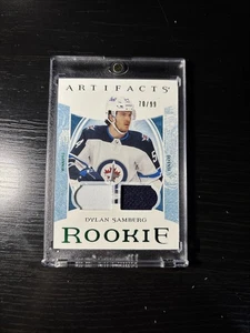 2022-23 UD Artifacts Dylan Samberg Emerald Material Relic RC /99 #187 Jets - Picture 1 of 2