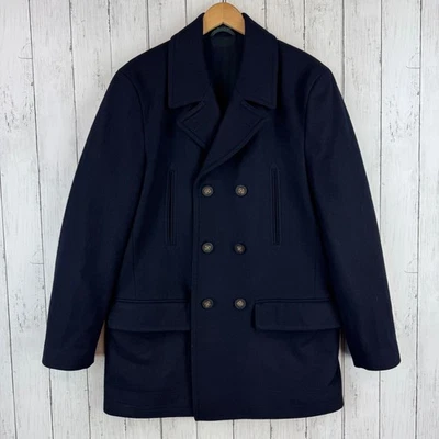 Ralph Lauren Navy Blue Wool-Blend Double Breasted Pea Coat Overcoat Size 40R - Image 1 of 4