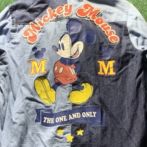Herren Disney Parks Mickey Mouse Denim Jeanshemd THE ONE AND ONLY Large - Bild 1 von 13