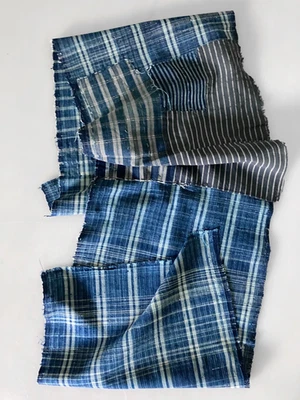 Large Authentic Antique Japanese Indigo Boro Textile 55.5" x 12.25" - Image 1 of 4