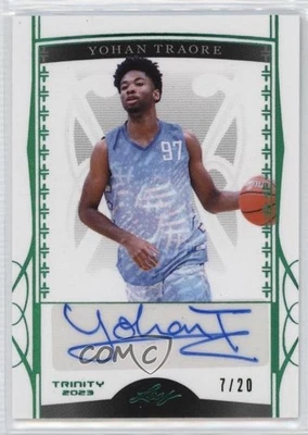 2022-23 Leaf Trinity Holo Green /20 Yohan Traore #BA-YT1 Auto - Image 1 of 2