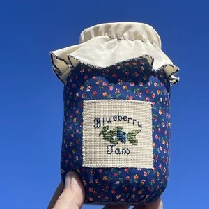 Primitive Blueberry Jam Doll Jelly Jar Mason Ball ONE OF A KIND Unique ❤️gsc17m1 - Picture 1 of 8