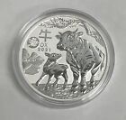 2021 Australia Proof Year of the Ox w/ Dragon Privy 1oz Silver $1 Coin