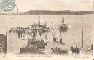 Belebte Postkarte gereist DINARD - Die Ankunft des Bac de Saint-Malo (1904) - Bild 1 von 2