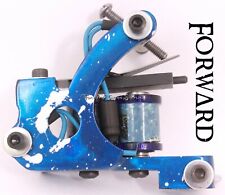 Custom Blue and White Shorty Walker Shader Tattoo Machine with Sea Turtle Coils 