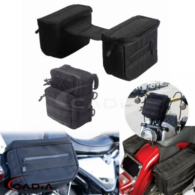Alforjas estilo club manillar bolsa de herramientas para Harley Dyna Softail Sportster 1200 Foto 1 de 4