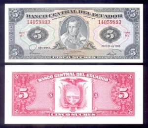 Ecuador 5 Sucres 20.04.1983 P113d UNC - Picture 1 of 1