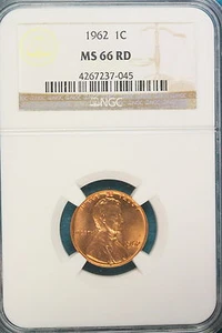 1962-P NGC MS66 RED Lincoln Memorial Cent!!! #B49574 - Picture 1 of 2